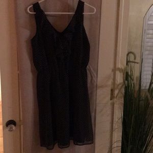 Black polka dot dress